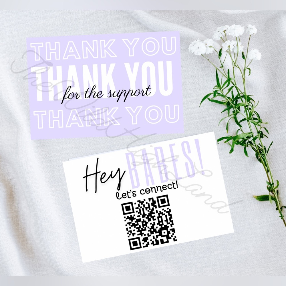 Purple Thank You Cards, Custom Cards